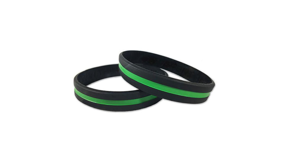 Thin Blue Line Thin Green Line Silicone Bracelet, 9 Inch - TGL-BR-9