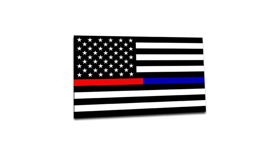 Thin Blue Line Thin Red And Blue Line American Sticker, 4 X 6 Inches, Thin Red Line - TRBL-S-AMERICAN-46