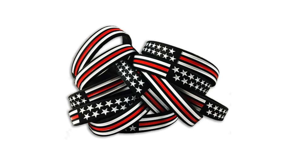Thin Blue Line Thin Red Line American Flag Bracelet, 8in, TRL-AM-BR-8