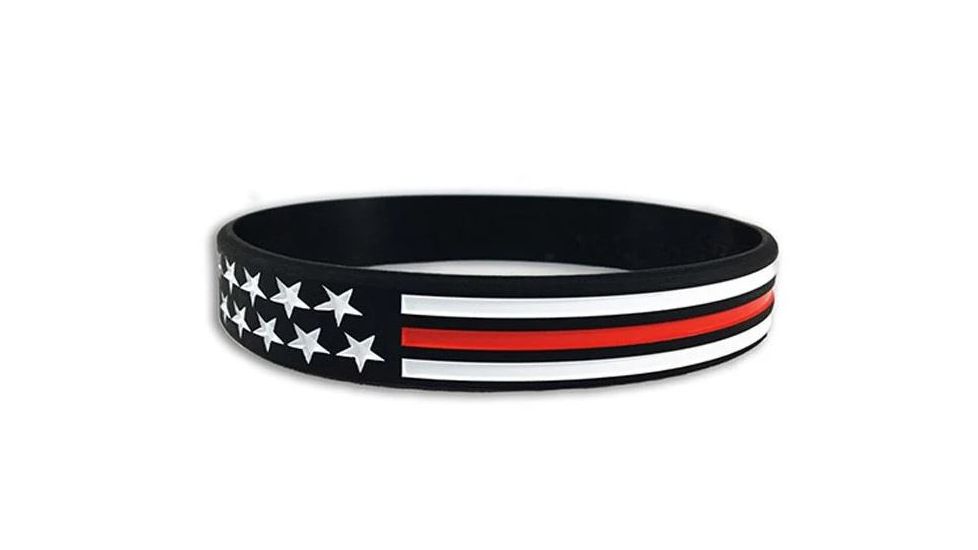 Thin Blue Line Thin Red Line American Flag Bracelet - TRL-AM-BR-7