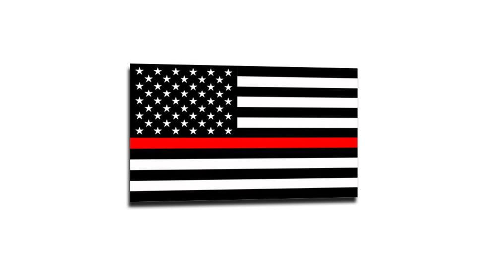 Thin Blue Line Thin Red Line American Flag Sticker, 6 X 4 Inches - TRL-S-AMERICAN-64