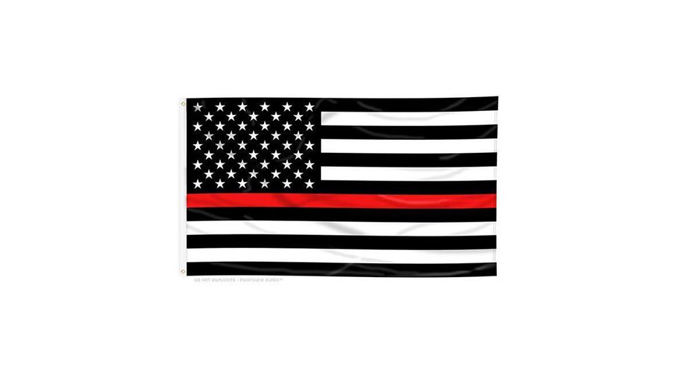 Thin Blue Line Thin Red Line American Flag With Grommets, 3 X 5 Ft - RED-AMERICAN-3X5