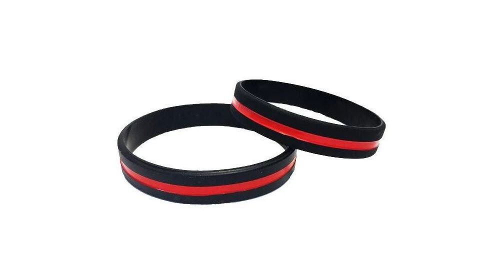 Thin Blue Line Thin Red Line Silicone Bracelet, 8 Inch - TRL-8-BR