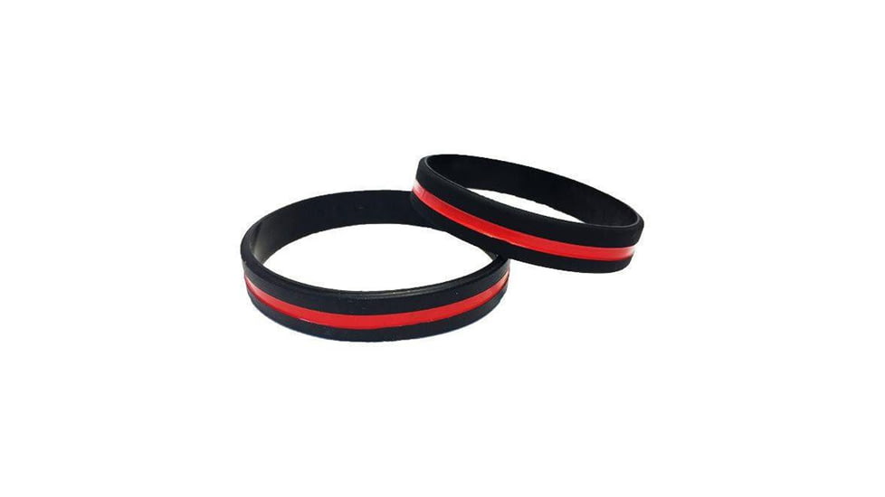 Thin Blue Line Thin Red Line Silicone Bracelet, 9 Inch - TRL-9-BR