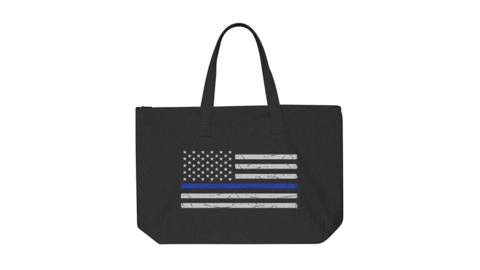 Thin Blue Line Tote Bag W/flag, , Black - DIST-FLAG-CLASSIC-TBL-TOTE-BLACK