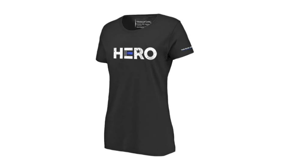 Thin Blue Line Women's T-shirt - Hero, - HERO-TBL-WOM-SHIRT-BLK-2XL