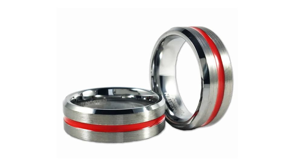 Thin Blue Line Women's Thin Red Line Ring, Tungsten - WOM-TRL-RING-TUNG-4