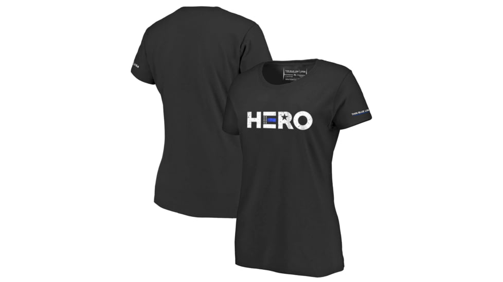 Thin Blue Line Womens T-shirt - Hero, - HERO-TBL-WOM-SHIRT-BLK-L