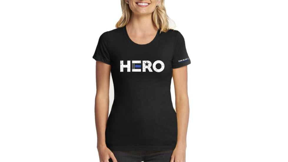 Thin Blue Line Womens T-shirt - Hero, - HERO-TBL-WOM-SHIRT-BLK-L