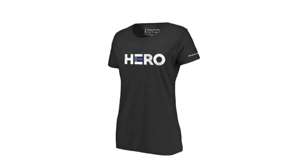 Thin Blue Line Womens T-shirt - Hero, - HERO-TBL-WOM-SHIRT-BLK-L