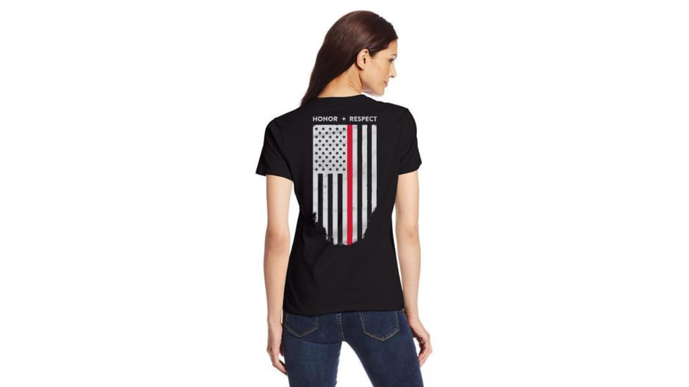 Thin Blue Line Womens T-shirt - Honor/respect Thin Red Line - TRL-WOM-BLACK-LARGE