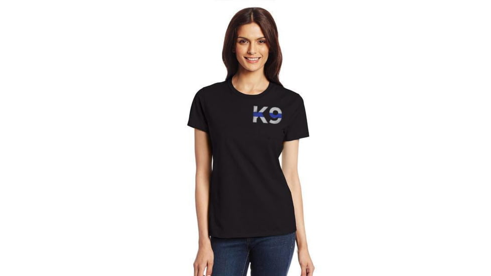 Thin Blue Line Womens T-shirt - K9 - WOMEN-K9-BLACK-LARGE