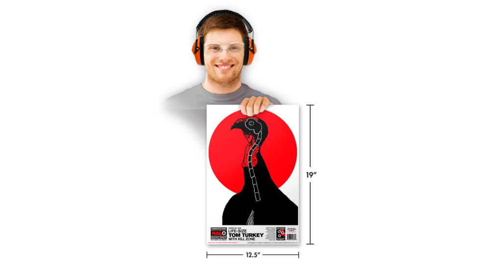 Thompson Target HALO Life-Size Turkey Reactive Splatter Targets 12.5x19, 10 Pack, Black/Red, Large, 4648-10