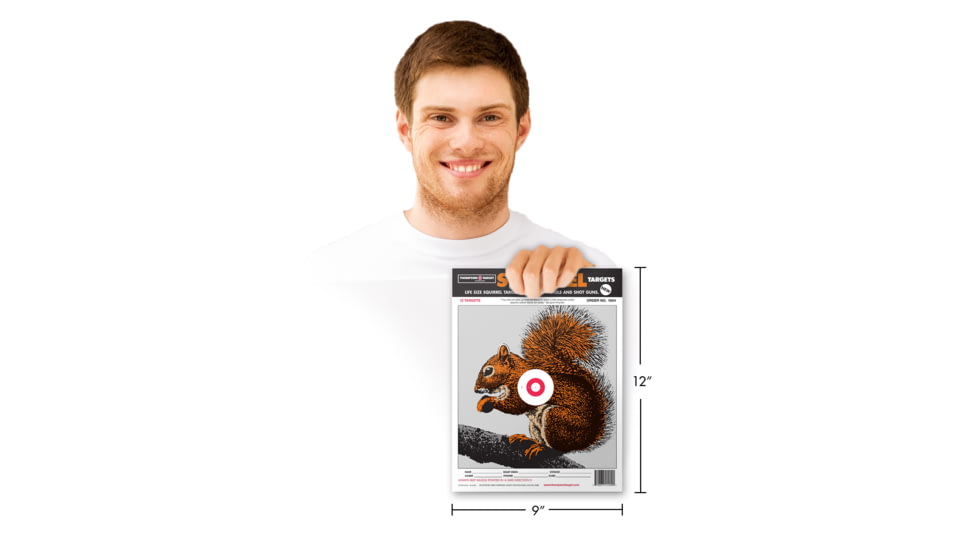 Thompson Target Life-Size Squirrel 9x12 Paper Shooting Targets, 50 Pack, Brown, Small, 1004-50