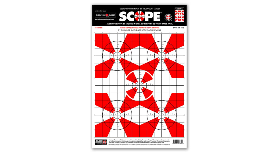 Thompson Target Scope Alignment/Sight-In 12.5x19 Paper Shooting Targets, 30 Pack, Red, Large, 3333-30