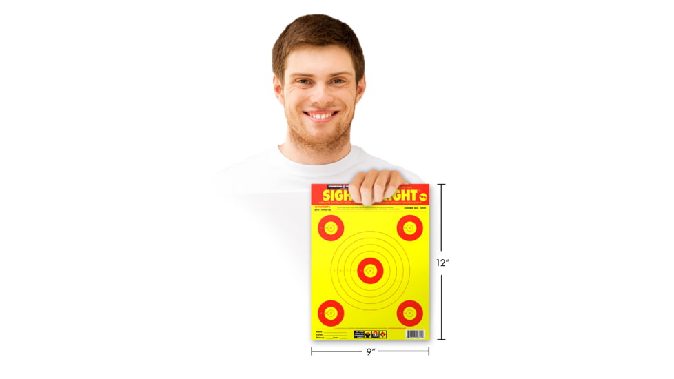 Thompson Target Sight Bright 9x12 Paper Shooting Targets, 50 Pack, Yellow, Small, 2221-50