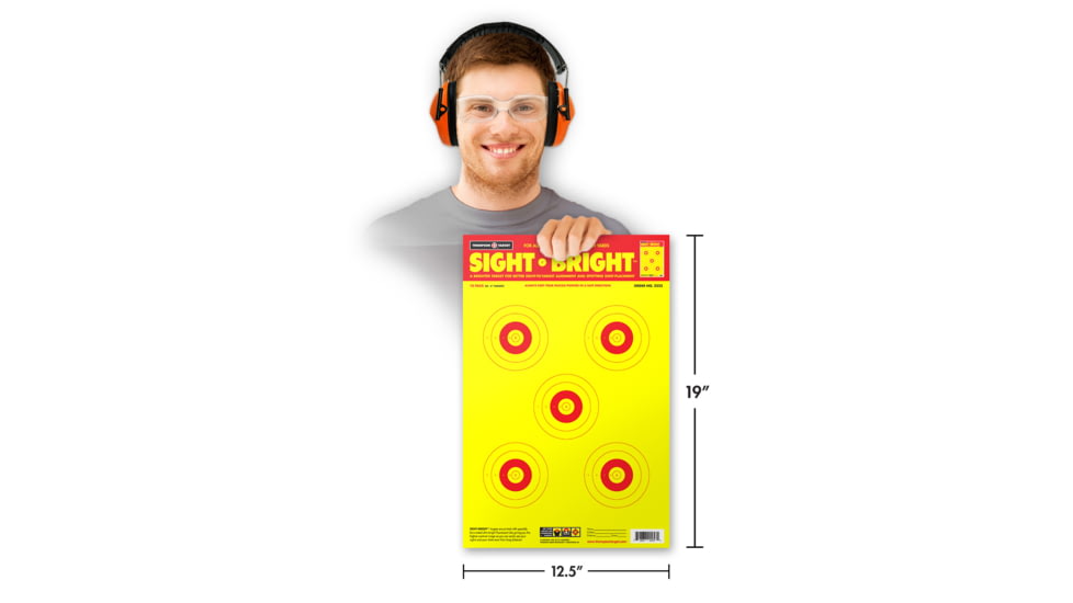 Thompson Target Sight Bright Ultra Bright Paper Shooting Targets 12.5x19, 30 Pack, Yellow, Large, 2222-30