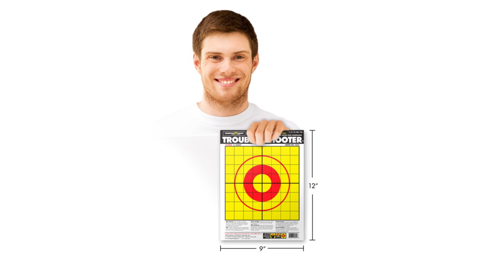 Thompson Target Trouble Shooter Targets Paper Handgun Diagnostic 9x12, 50 Pack, Yellow, Small, 2552-50