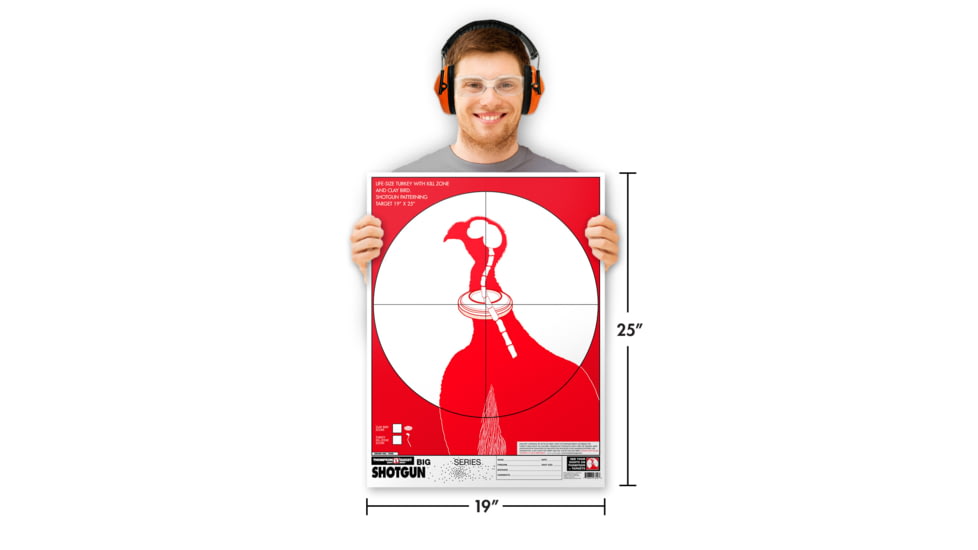 Thompson Target Turkey &amp; Clay Paper Shotgun Patterning Targets 19x25, 20 Pack, Red, Extra Large, 7800-20