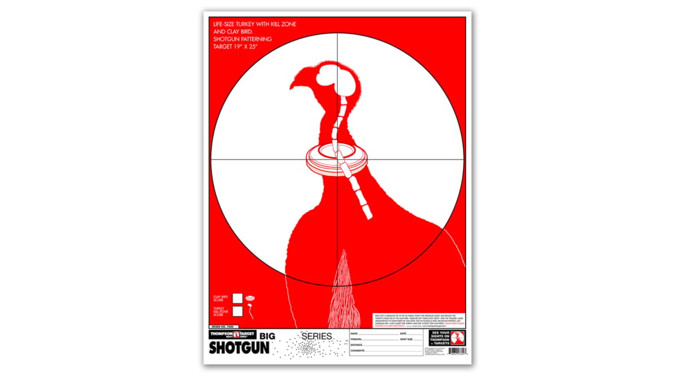 Thompson Target Turkey &amp; Clay Paper Shotgun Patterning Targets 19x25, 20 Pack, Red, Extra Large, 7800-20