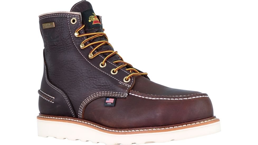 Thorogood 1957 6in Moc Toe Waterproof Safety Toe, Briar Pit Stop, 14D, 804-3600-14D