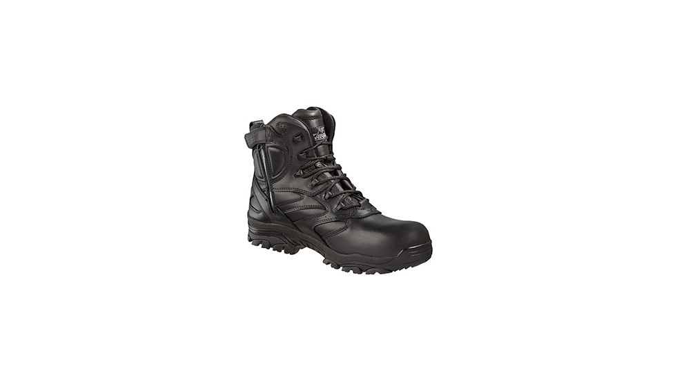 All Leather 6in Deuce Waterproof Side Zip Safety Toe, Black, 7/M