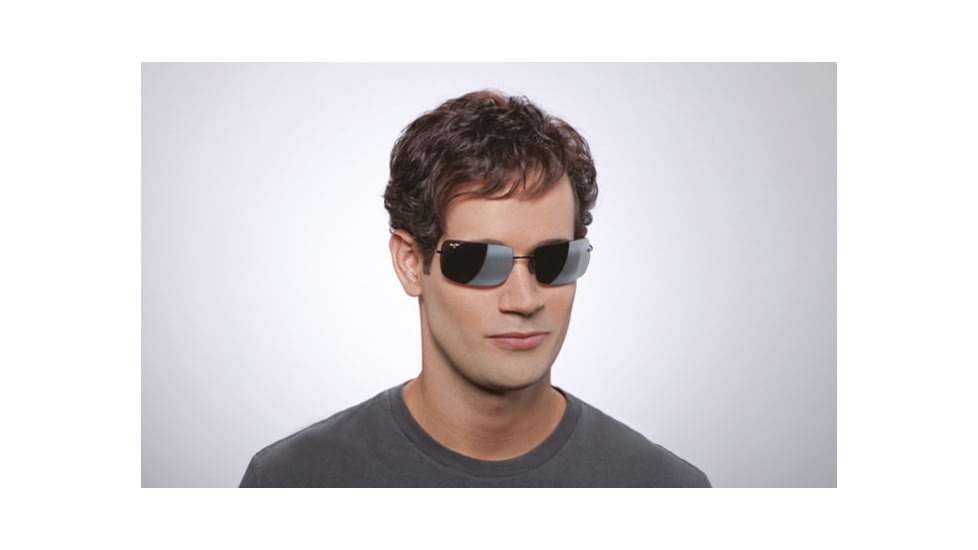 Maui Jim Thousand Peaks Sunglasses w/ Blue Frame and Neutral Grey Lenses - 517-03, On Model