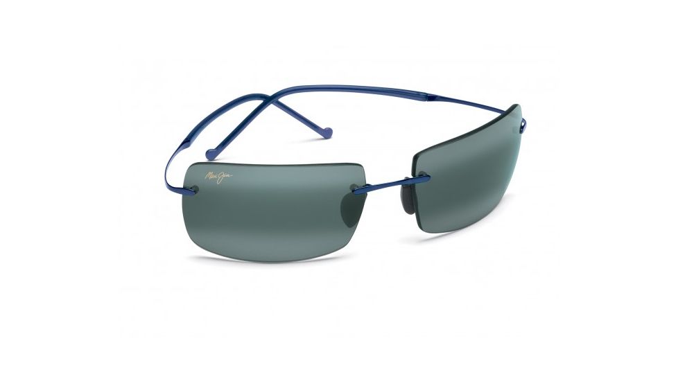 Maui Jim Thousand Peaks Sunglasses w/ Blue Frame and Neutral Grey Lenses - 517-03, Quarter View
