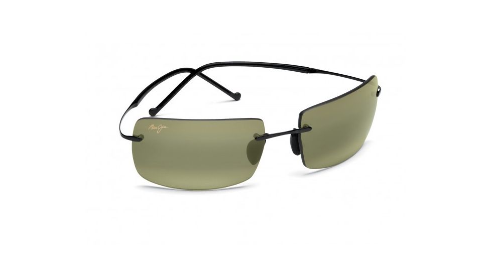 Maui Jim Thousand Peaks Sunglasses w/ Gloss Black Frame and Maui HT Lenses - HT517-02, Quarter View