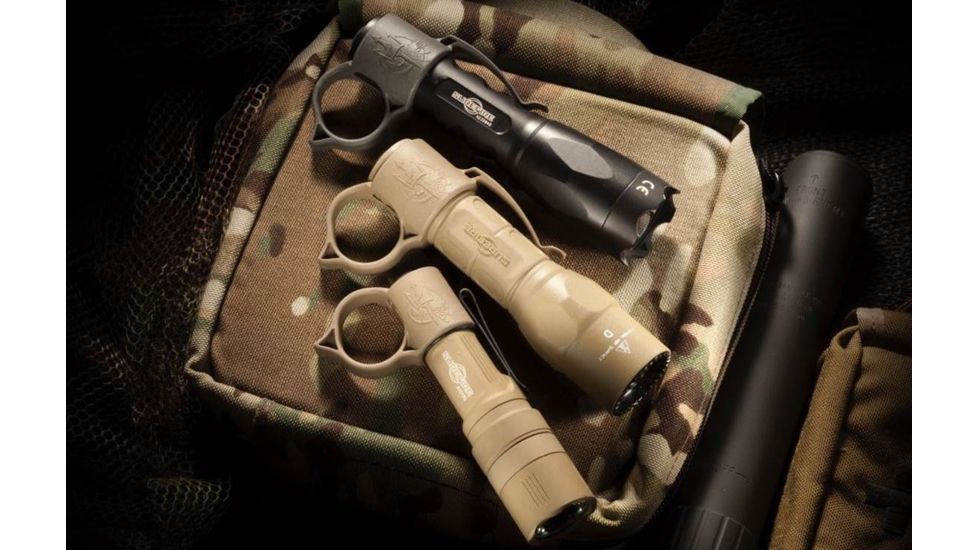 Thyrm SwitchBack Flashlight Ring for Surefire EB1,EB2 Backup Tactical Momentary Switch,Tan SB006