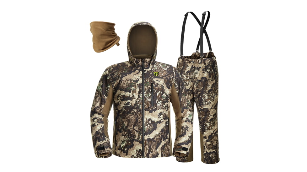 Tidewe Altus Silent Hunting Suit for Men Insulated Camouflage Jacket &amp; Pants Set for Whitetail Hunting Deer Hunting Apparel with Hoodie, HC009-NG2XL-TE