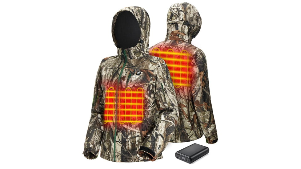 Tidewe TideWe Heated Jacket for Women with Battery Pack and Detachable Hood Coat, JTC002-RDL-TE