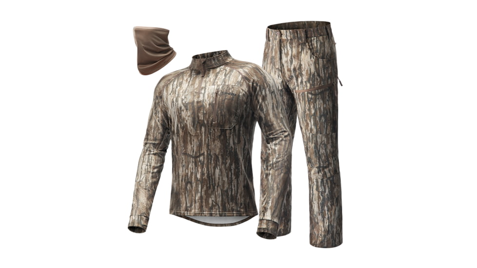 Tidewe TIDEWE Whitetail Hunting Suit for Men Early Season Hunting Camo Shirt &amp; Camo Pants Breathable Hunting Clothes with Odor Control, HC007-RL2XL-TE
