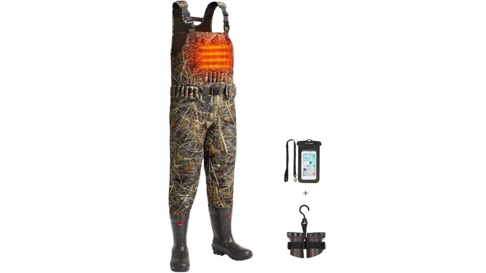 Tidewe TorridSeeker Heated Duck Waterfowl Hunting Neoprene Chest Waders, WD015-N08-W-TE
