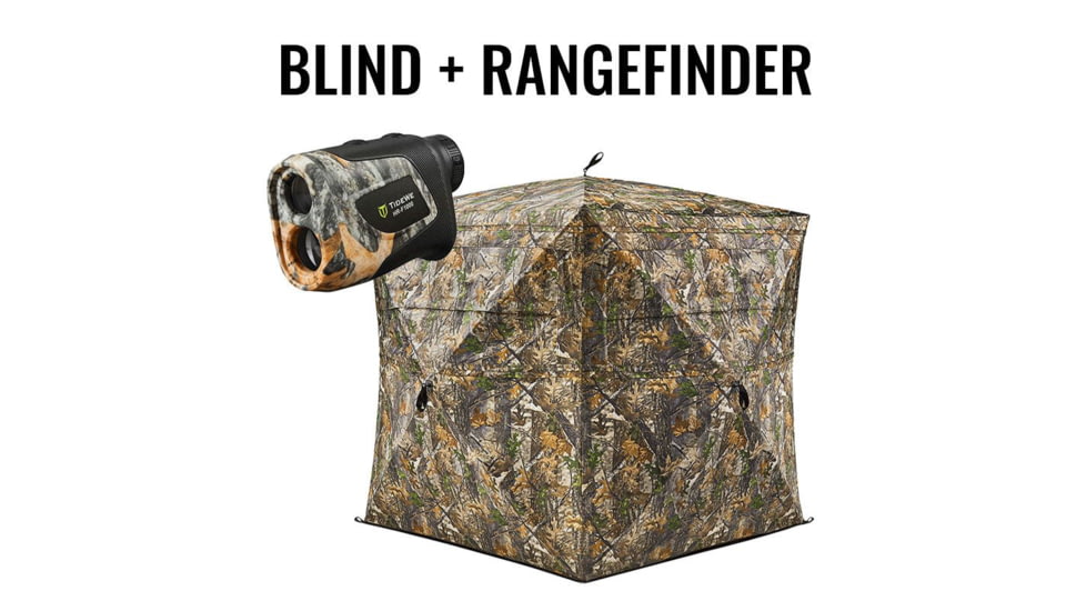 Tidewe VisX/VisMax 270 Degree 3 Full Panels See Through Hunting Blind and Rangefinder Bundle, BL001-CG-V2-TE-HGR001-LF7-TE