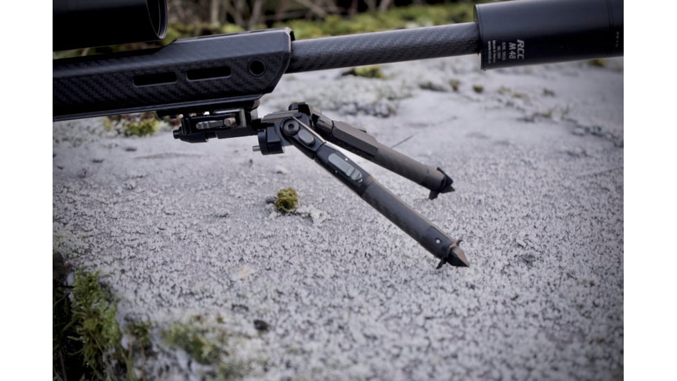 Tier One Atac Bipod - Carbon QD Picatinny Tilt Only 9in, Grey, T1ATACC-LTPIC