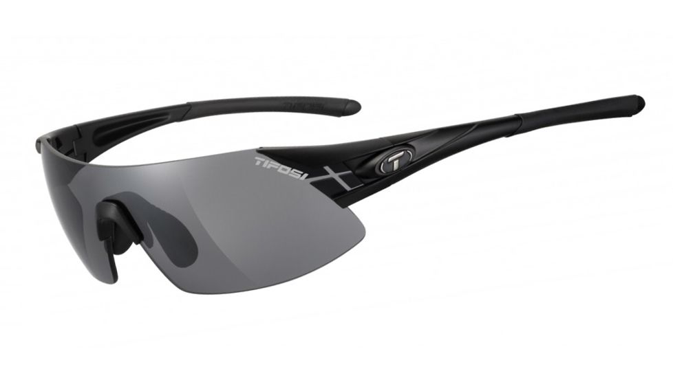 Tifosi Optics Asian Podium XC Sunglasses - Matte Black Frame Asian Fit w/Smoke,AC Red and Clear Lens 1150100101