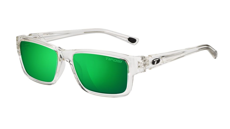 Tifosi Optics Hagen Sunglasses - Crystal Clear Frame w/Polarized Clarion Green Lens 1200505353