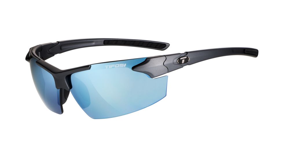 Tifosi Optics Jet FC Sunglasses - Matte Gunmetal Frame w/Smoke Bright Blue Lens 1140400381