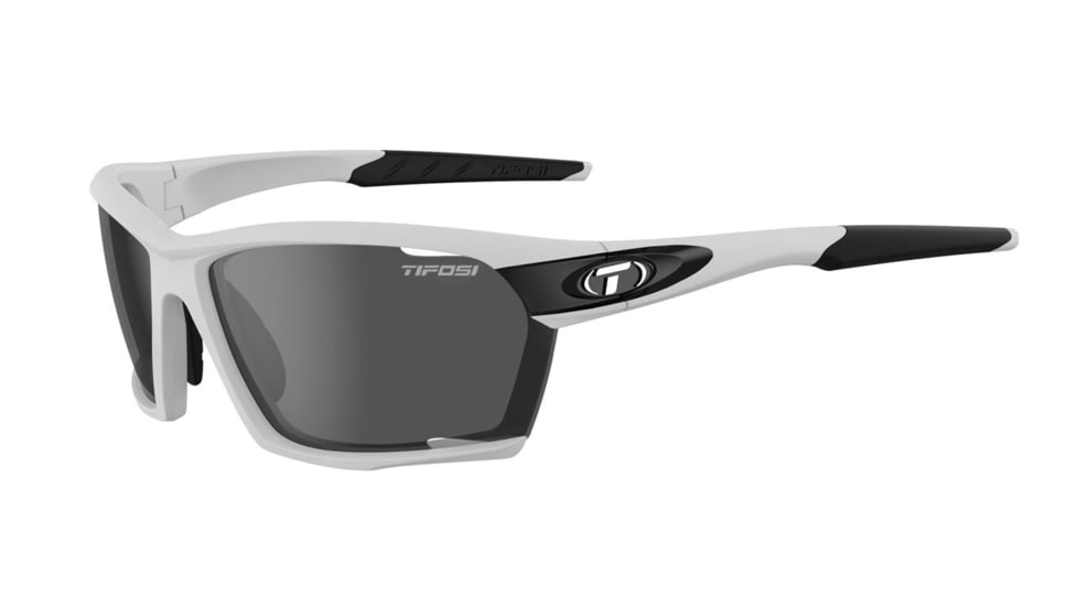 Tifosi Optics Kilo Sunglasses, Black/White Frame, Smoke/AC Red/Clear Interchangeable Lens, Medium/Large, 1700104801