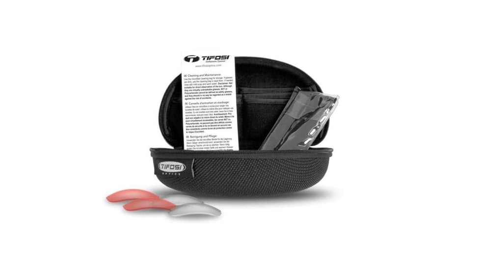 Tifosi Optics Kilo Sunglasses, Crystal Smoke Frame, Clarion Yellow/AC Red/Clear Interchangeable Lens, Medium/Large, 1700102827