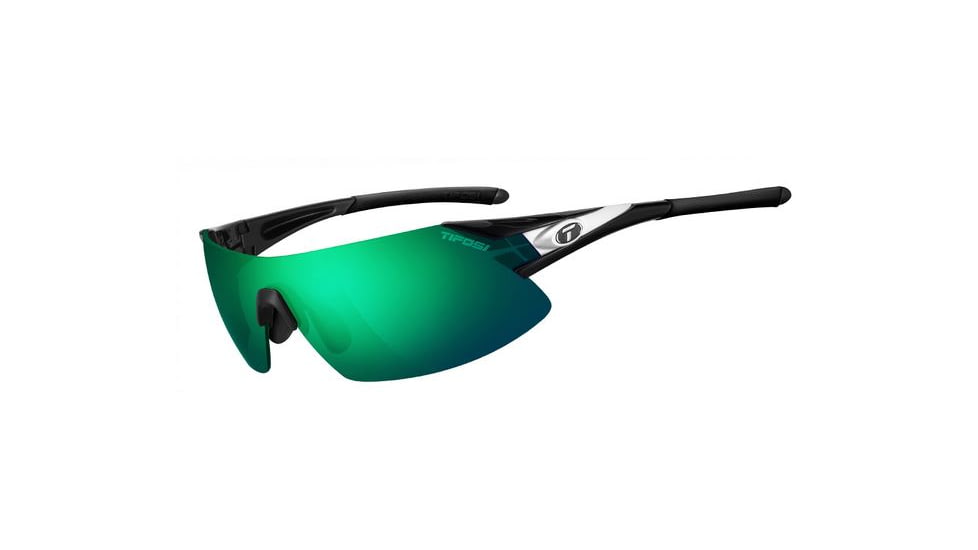 Tifosi Optics Podium XC Sunglasses - Black/White Frame w/Clarion Green,AC Red and Clear Lens 1070106428