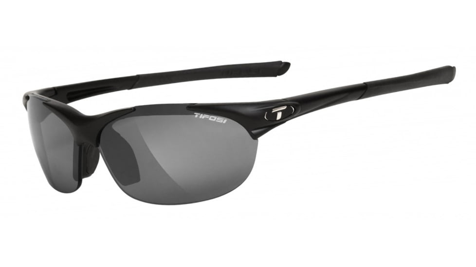 Tifosi Wisp Sunglasses - Matte Black Frame, Smoke/AC Red/Clear Lenses 0040100101