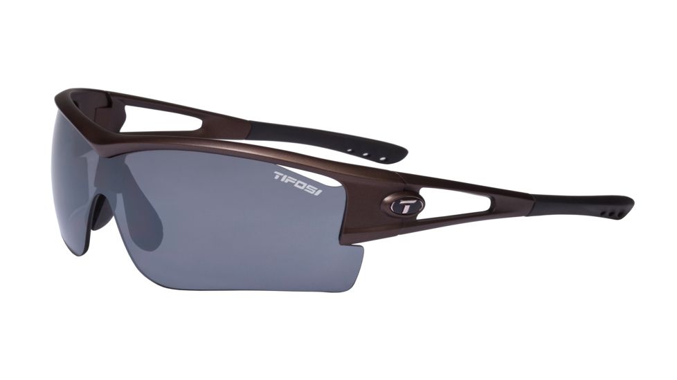 Tifosi Logic XL Sunglasses - Matte Brown Frame, Brown/AC Red/Clear Lenses 0060103002