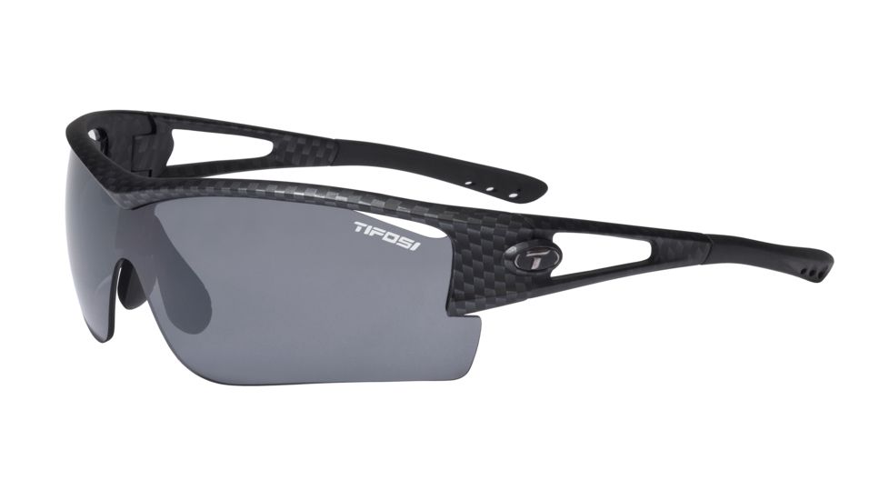 Tifosi Logic XL Sunglasses - Carbon Frame, Smoke/AC Red/Clear Lenses 0060100701