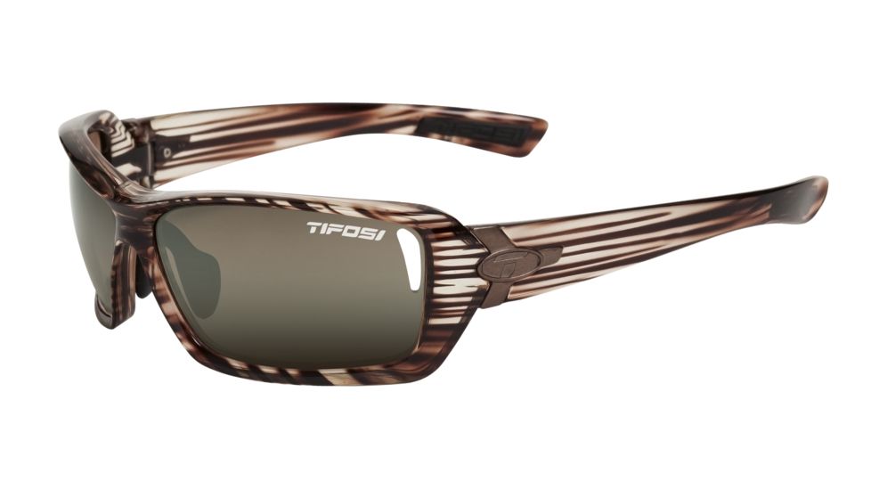 Tifosi Mast Sunglasses - Gloss Wood Frame, GT/EC/AC Red Lenses 0020202310