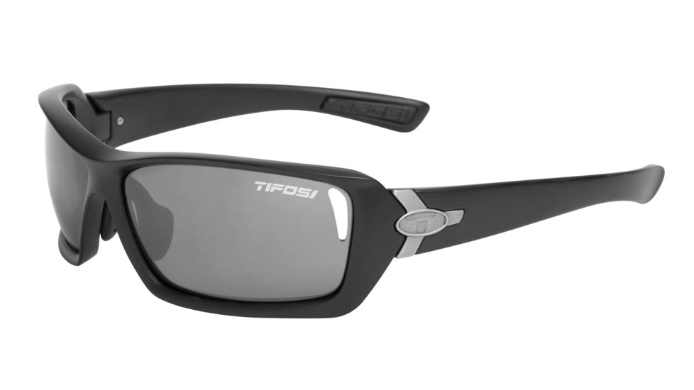 Tifosi Mast Sunglasses - Matte Black Frame, Smoke/AC Red/Clear Lenses 0020100101