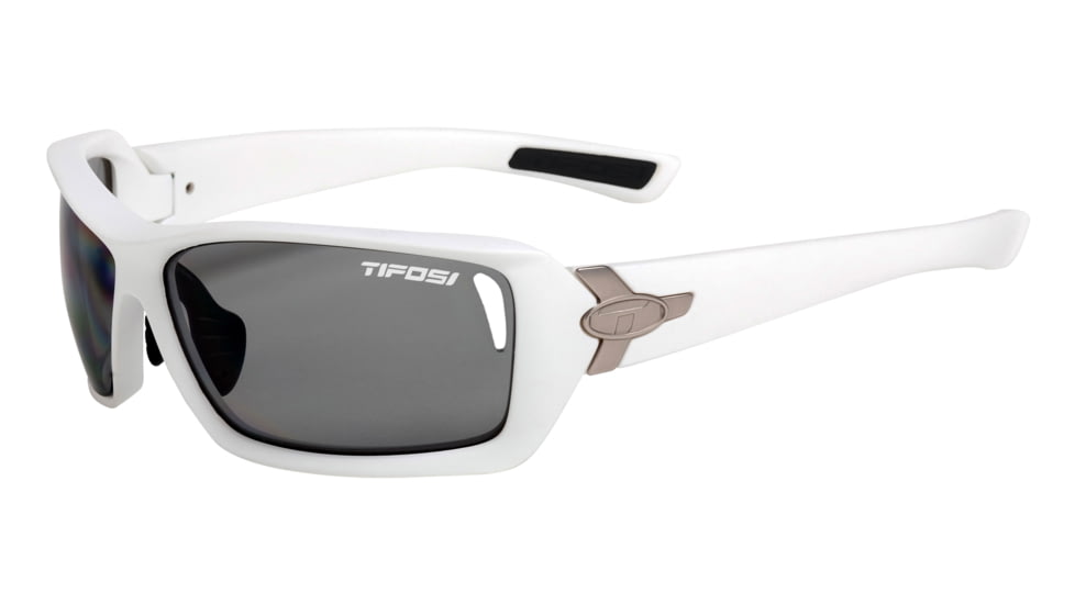 Tifosi Mast Sunglasses - Matte White Frame, Smoke Polarized Fototec Lenses 0020601261