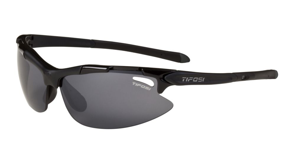 Tifosi Pave Sunglasses - Gloss Black Frame, Smoke Polarized Fototec Lenses 0130600261