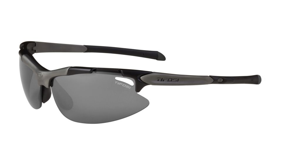 Tifosi Pave Sunglasses - Matte Black Frame, Smoke/AC Red/Clear Lenses 0130100101
